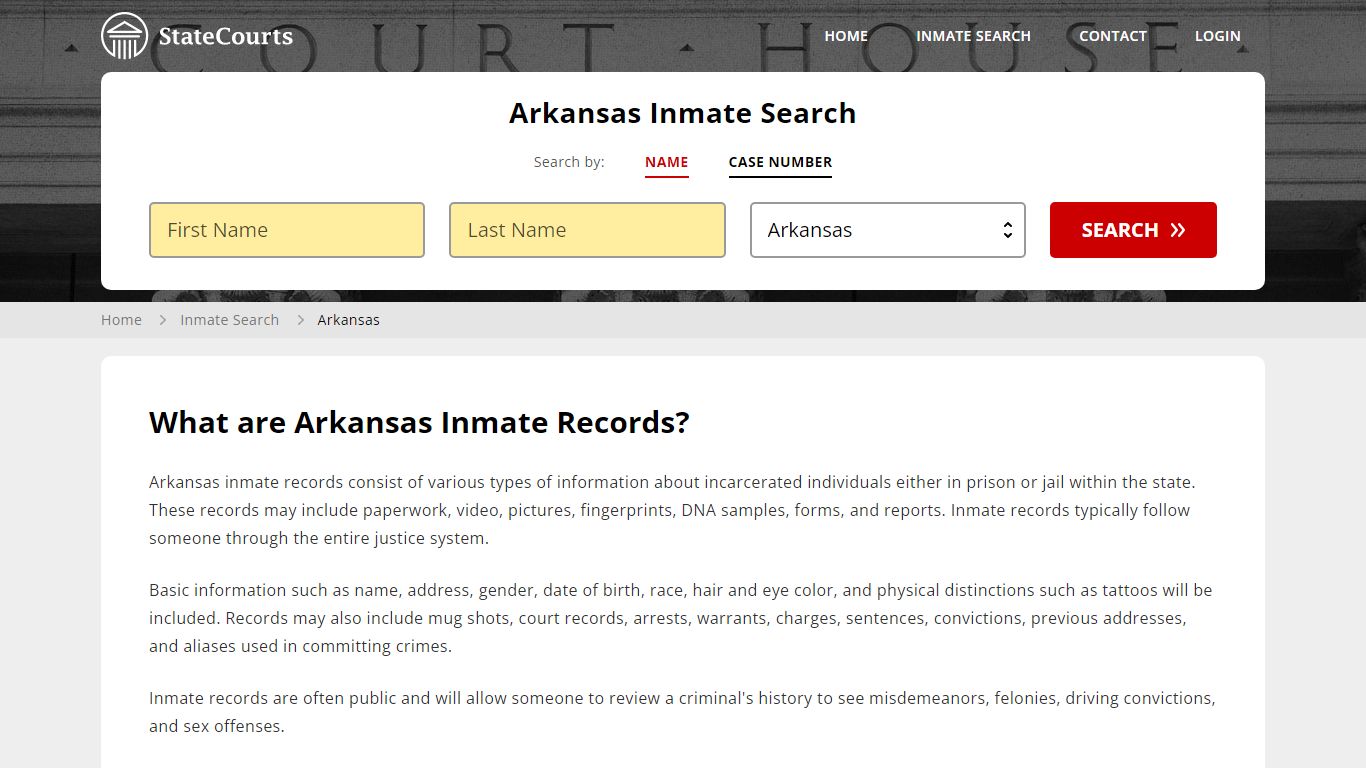 Arkansas Inmate Search, Prison and Jail Information - StateCourts